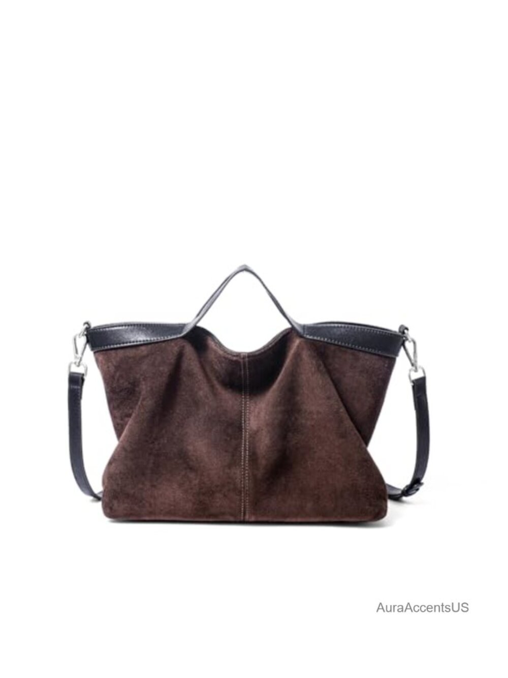 Suede Leather Shoulder Handbag Top-handle Crossbody Purse Satchel